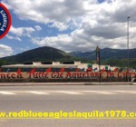 Lo striscione alla rotonda tra Pile e Coppito