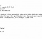 La foto della mail inviata al Tesoro