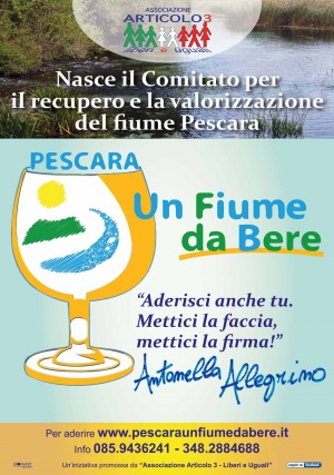 "Pescara un fiume da bere" l'iniziativa per la salute del corso d'acqua promossa da Articolo 3