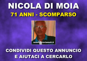 Scomparso da 3 giorni, la famiglia cerca Nicola Di Moia