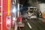 A24, Bus in fiamme nel Tunnel Del Gran Sasso