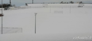 Lo stadio "Biondi" innevato 
