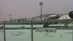 La neve all'interno dello Stadio Angelini di Chieti