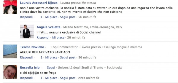 #Santiago i commenti su social chanel