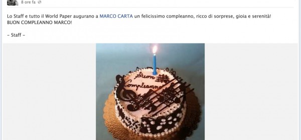 Torta per Marco Carta