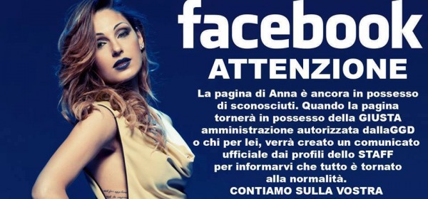 Hackerata pagina Facebook Anna Tatangelo