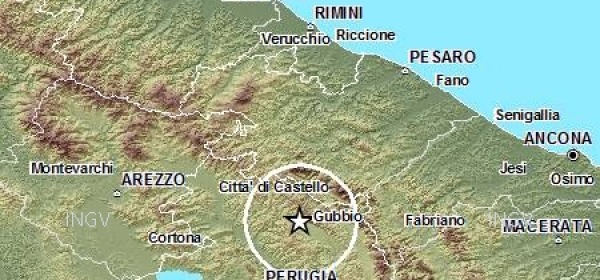 Scossa sismica distretto Gubbio