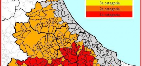 La mappa del rischio sismico in abruzzo