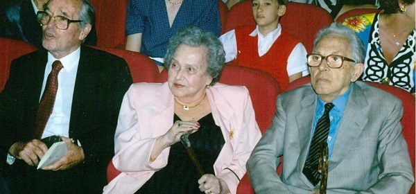 Dall'Archivio Società Barattelli, foto storica (1993): Vlad, Flora Carloni, Petrassi