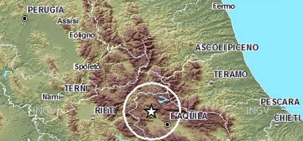 mappa scossa sismica