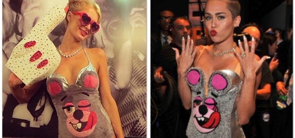 Paris Hilton travestita da Miley Cyrus