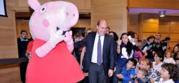 Peppa Pig durante la tappa di Roma