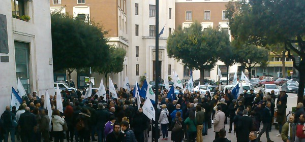 La manifestazione dei commercianti pescaresi