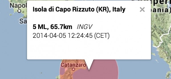 Terremoto Crotone, Calabria