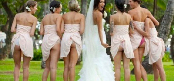 Bridesmaids mooning