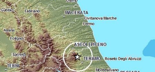 mappa scossa sismica