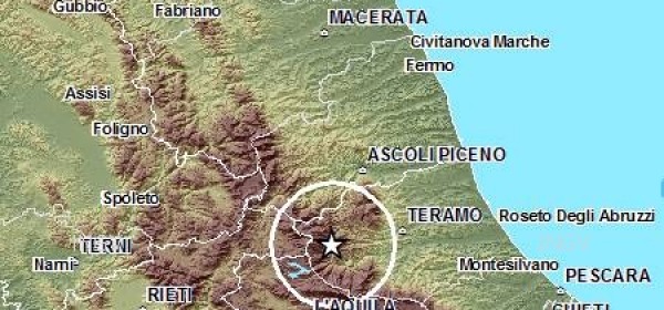 mappa scossa sismica