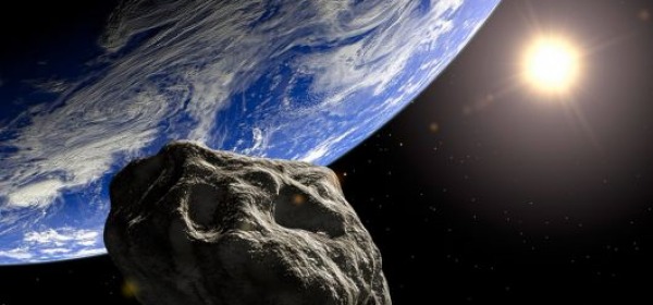 Rappresentazione di un asteroide che passa vicino alla Terra