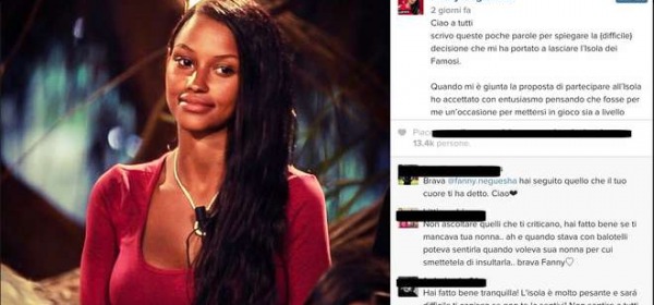 Fanny Neguesha, il post su Instagram dopo l'Isola (Instagram)