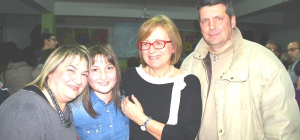 Lucrezia D'Incecco con i genitori ed il sindaco Rapattoni