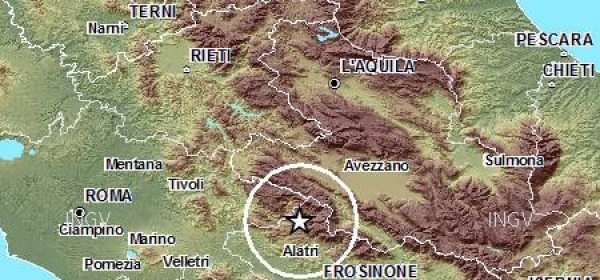 mappa scossa sismica