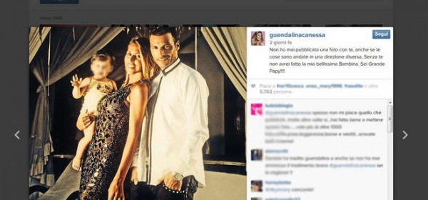 Il post di Guendalina Canessa con Daniele Interrante e la figlia Chloe (Instagram)