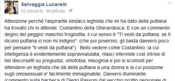 Il post di Selvaggia Lucarelli contro Costantino della Gherardesca