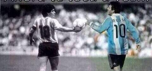 Maradona e Leo Messi da Twitter