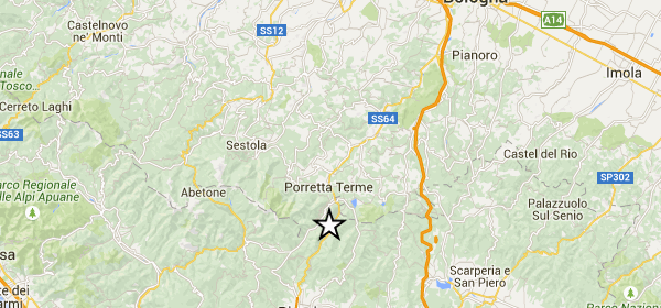 Scossa di magnitudo 3.1 tra Bologna e Pistoia 