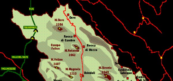 Mappa parco Velino-Sirente