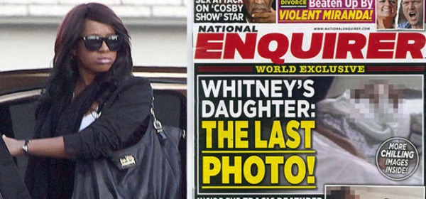 La foto di Bobbi Kristina sul letto di morte in copertina sul National Enquirer