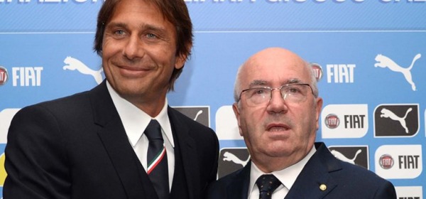 Antonio Conte e Carlo Tavecchio - foto da twitter