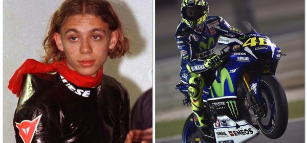 Valentino Rossi nel 1996 ed oggi