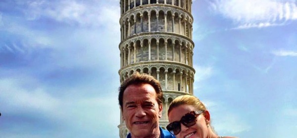 Arnold Schwarzenegger a Pisa - foto da facebook