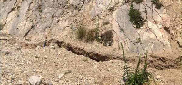 Ricercatori Ingv nella zona della faglia del Monte Vettore (fonte: Fabrizio Galadini)