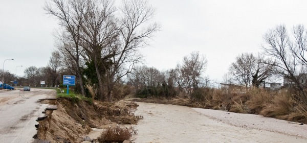 Il Salinello durante l'alluvione (foto Libero Guerra)