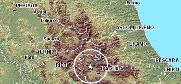 La scossa più forte di 3.3° delle 23.34