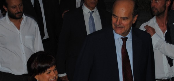 Pierluigi Bersani alla Festa democratica in corso a L'Aquila