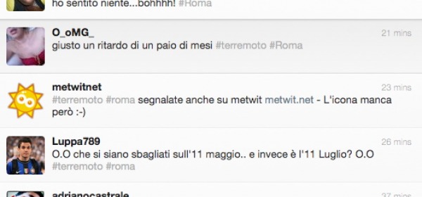 Twitter su #terremoto #Roma