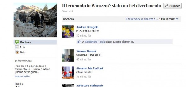 La pagina Facebook