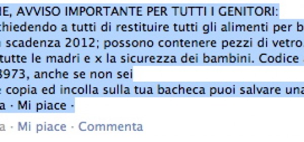 Il messaggio su Facebook