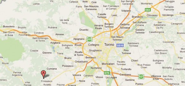 Il luogo dell'epicentro da Google Maps