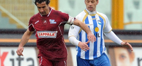 Luca Tognozzi, in Pescara-Reggina dello scorso anno