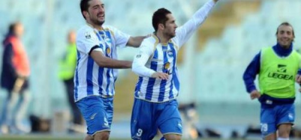 Marco Sansovini, autore della doppietta che regala la vittoria al Pescara