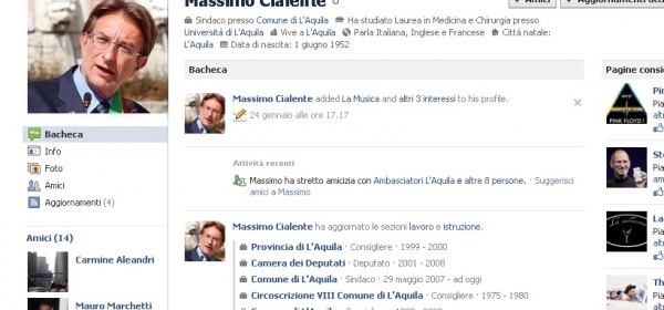 La pagina Facebook di Cialente