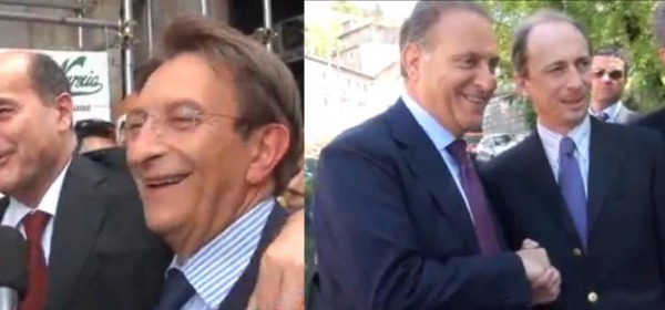 Bersani con Cialente e Cesa con De Matteis