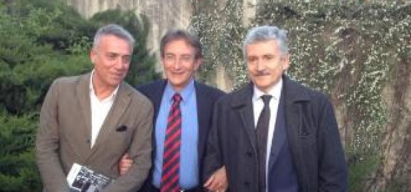 D'Alema all'Aquila con Cialente e Massimo Ghini