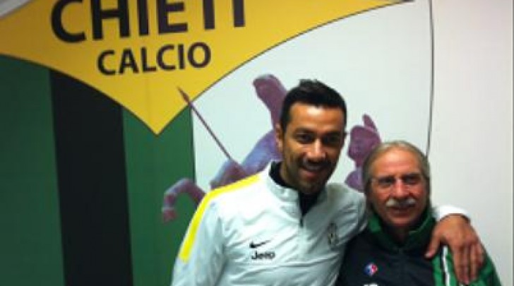 Quagliarella con il magazziniere Gino Mancinelli