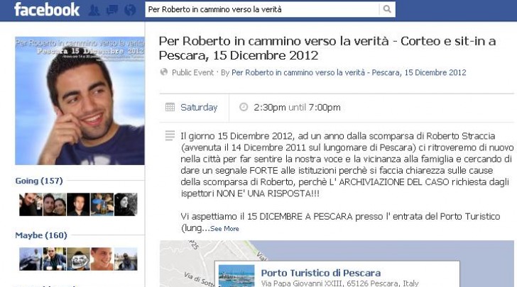 La pagina facebook creata dagli amici