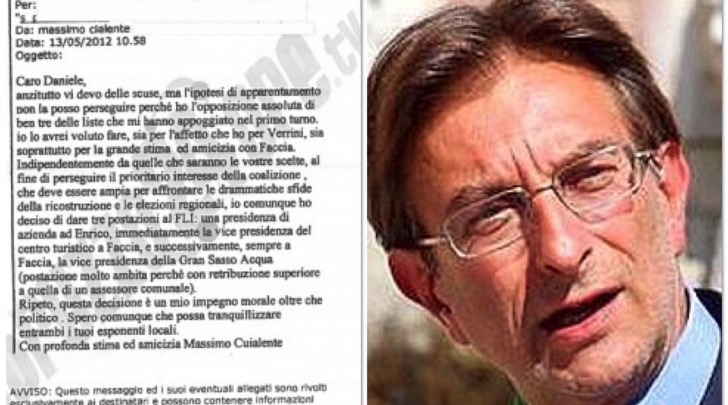 Massimo Cialente e il documento contestato